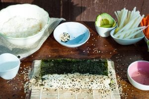 zeleninové sushi fotorecept