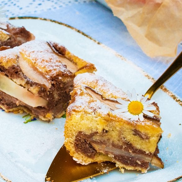 Hrušková bublanina s kakaom recept