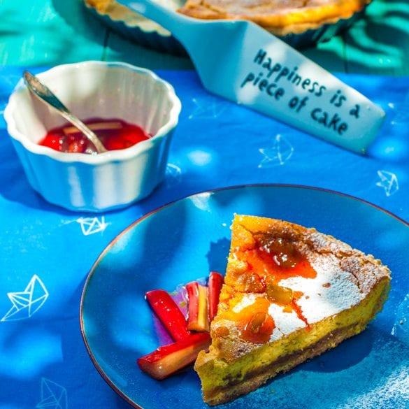 rebarborový tart s tvarohom recept